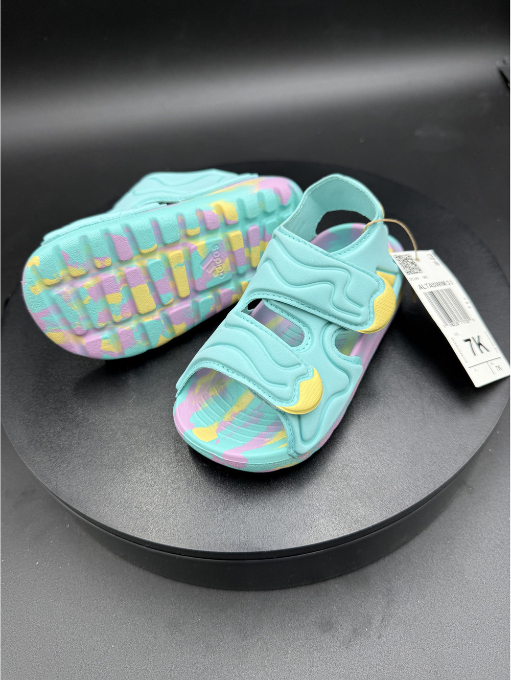 Adidas Altaswim 3 I Kids Sandals – Size 7K – Multicolor